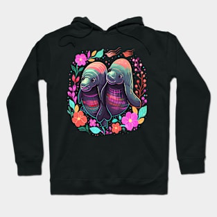 Manatee Couple Valentine Hoodie